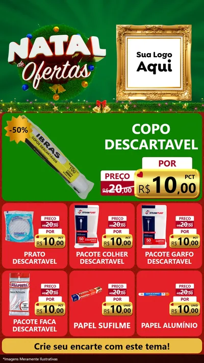 Modelo de Rede Social para Stories com o tema Natal de Ofertas para Embalagens