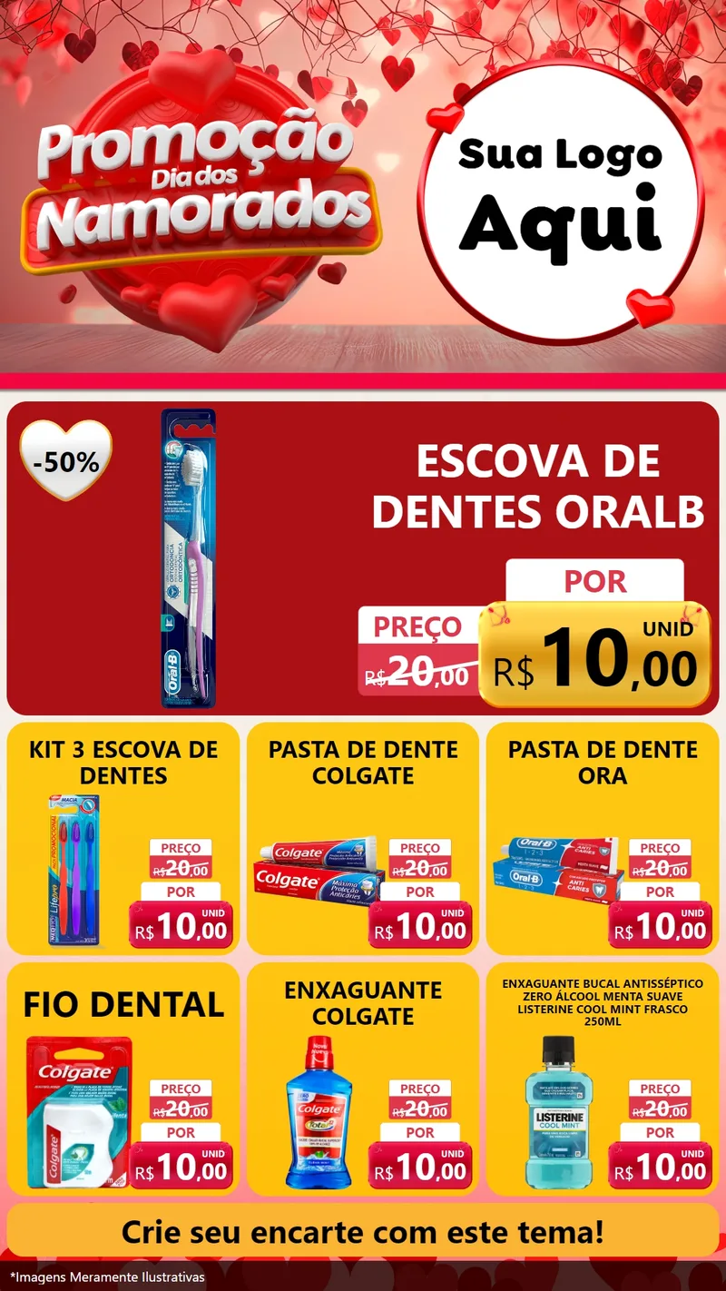 Modelo de Rede Social para Stories com o tema Promoção Dia dos Namorados para Higiene Pessoal