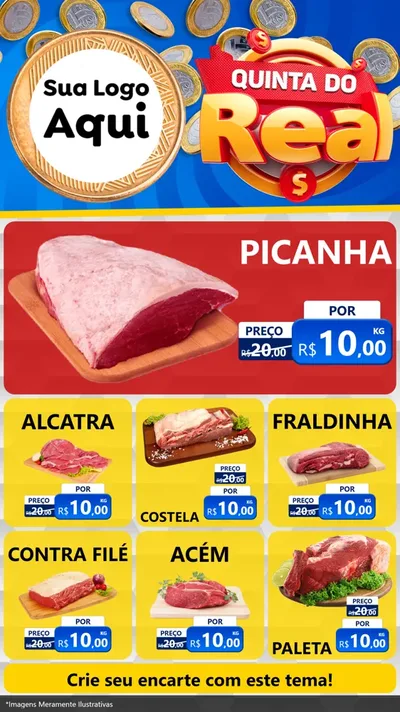 Modelo de Rede Social para Stories com o tema Quinta do Real para Açougue