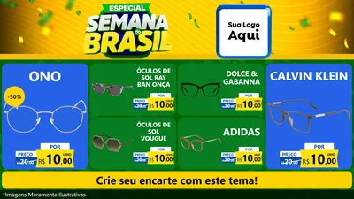 Modelo de TV para TV Horizontal com o tema Especial Semana do Brasil para Óticas