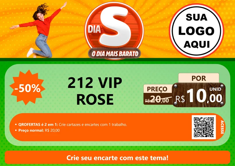 Modelo de Cartaz para Cartaz A4 Horizontal com o tema Dia S - O Dia Mais Barato para Perfumes