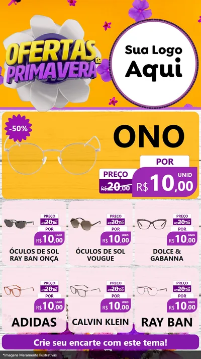Modelo de Rede Social para Stories com o tema Ofertas Da Primavera para Óticas
