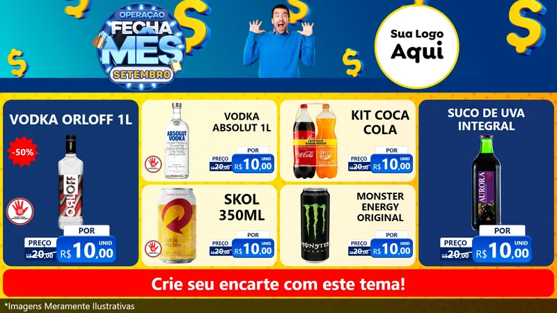 Modelo de TV para TV Horizontal com o tema Operação Fecha Mês Setembro para Distribuidora de bebidas