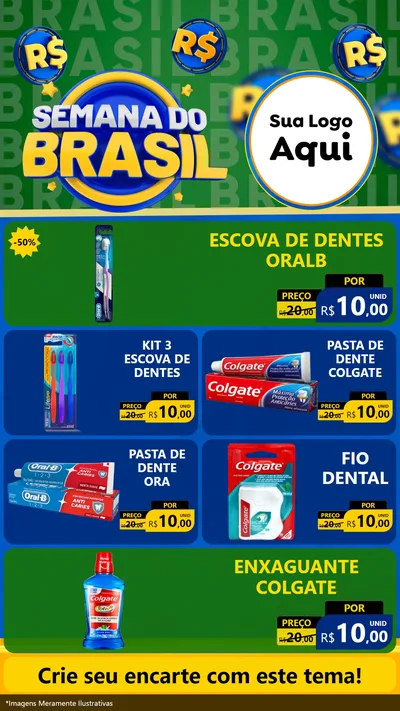 Modelo de TV para TV Vertical com o tema Semana Do Brasil para Higiene Pessoal