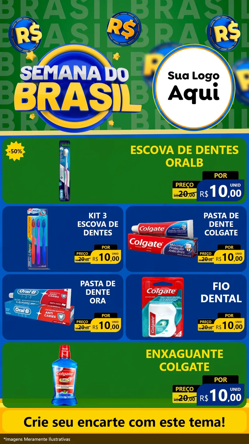 Modelo de TV para TV Vertical com o tema Semana Do Brasil para Higiene Pessoal
