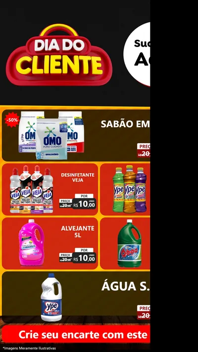 Modelo de TV para TV Vertical com o tema Dia do Cliente para Produtos de Limpeza