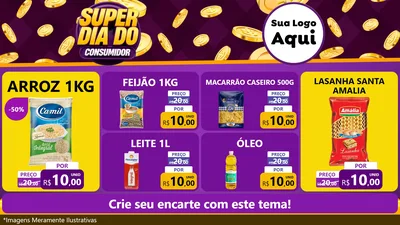 Modelo de TV para TV Horizontal com o tema Super Dia do Consumidor para Supermercado