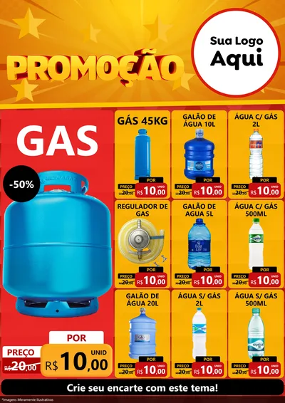 Modelo de Encarte para Encarte A4 Vertical com o tema Promoção para Água e gás