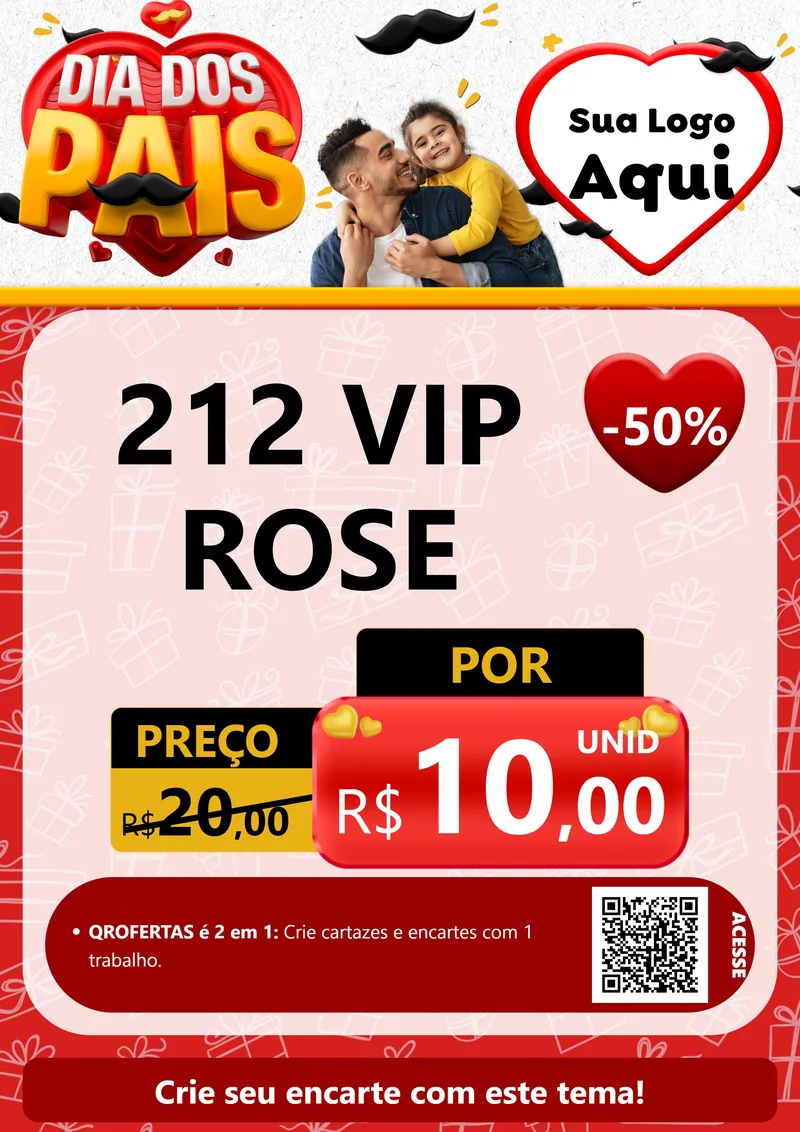 Modelo de Cartaz para Cartaz A4 Vertical com o tema Dia dos Pais para Perfumes
