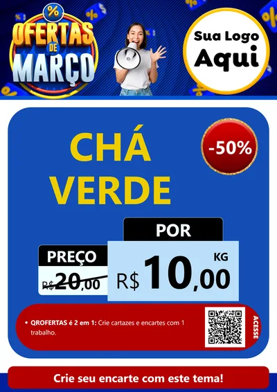 Modelo de Cartaz para Cartaz A4 Vertical com o tema Ofertas de Março para Produtos Naturais