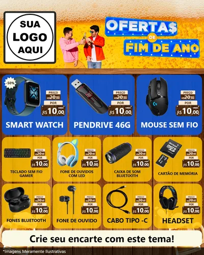 Modelo de Rede Social para Feed Instagram com o tema Ofertas de Fim de Ano para Informática