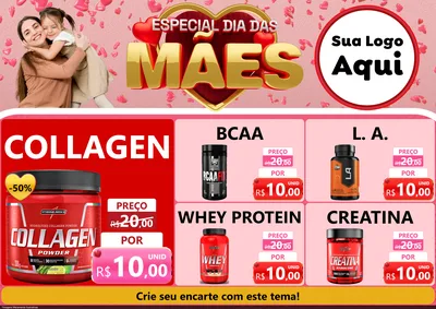 Modelo de Encarte para Encarte A4 Horizontal com o tema Especial Dia Das Mães para Suplementos alimentares
