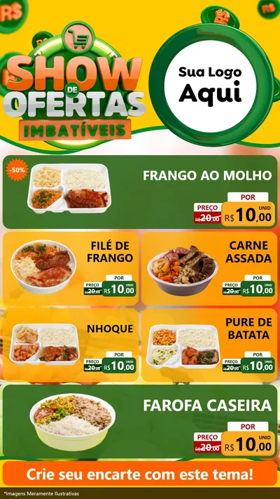Modelo de TV para TV Vertical com o tema Show de Ofertas Imbatíveis para Restaurante