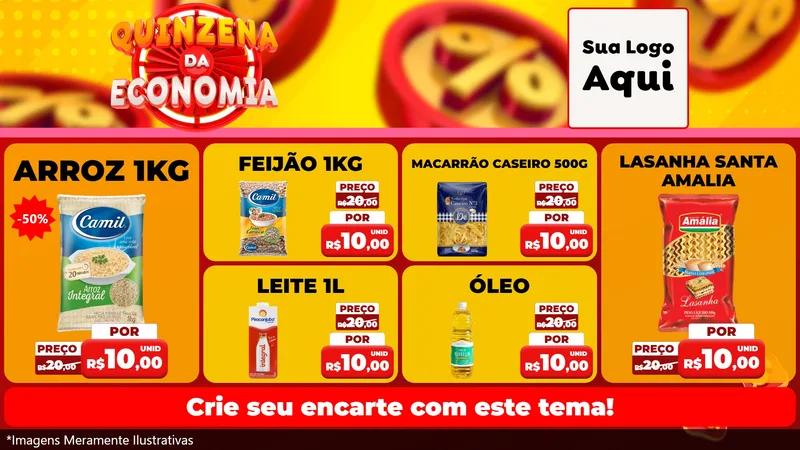 Modelo de TV para TV Horizontal com o tema Quinzena Da Economia para Supermercado