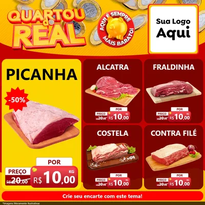 Modelo de Rede Social para Feed Facebook com o tema Quartou do Real para Açougue