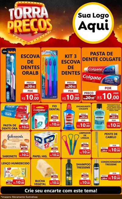 Modelo de Encarte para Encarte Grande com o tema Torra Preços para Higiene Pessoal