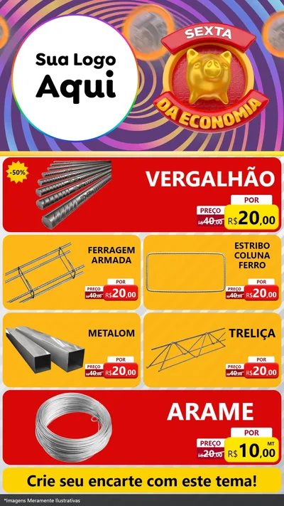 Modelo de TV para TV Vertical com o tema Sexta da Economia para Ferragens