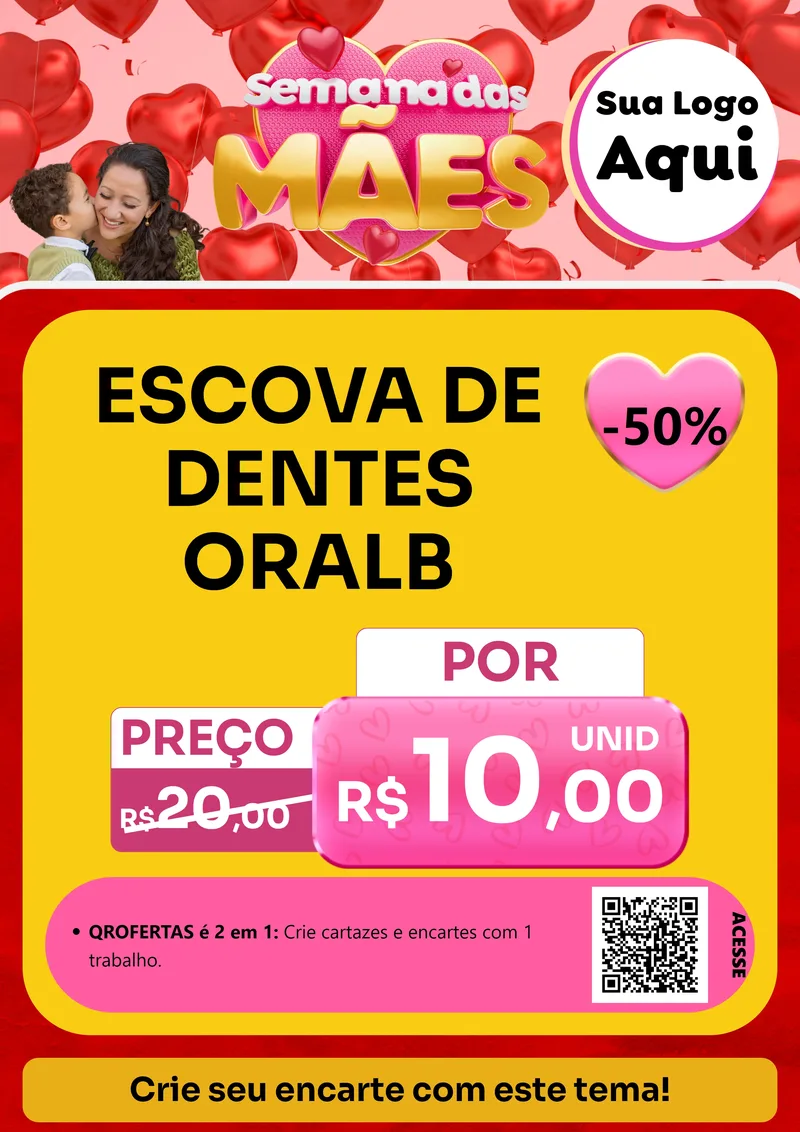 Modelo de Cartaz para Cartaz A4 Vertical com o tema Semana Das Mães para Higiene Pessoal
