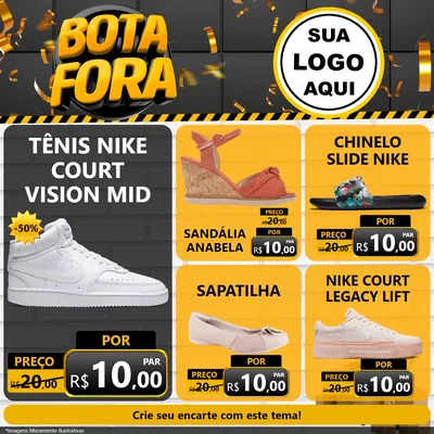 Modelo de Rede Social para Feed Facebook com o tema Bota Fora para Calçados