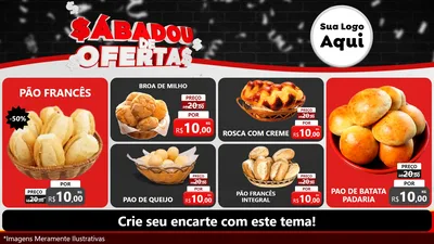 Modelo de TV para TV Horizontal com o tema Sabadou de Ofertas para Padaria