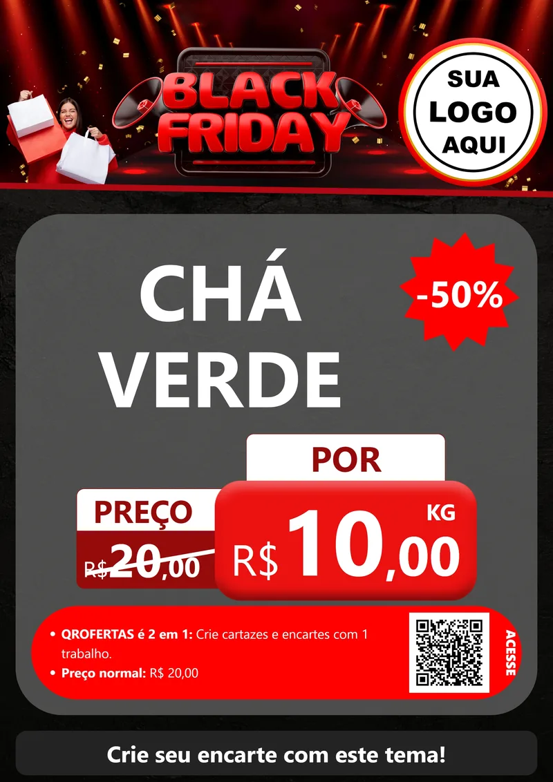 Modelo de Cartaz para Cartaz A4 Vertical com o tema Black Friday para Produtos Naturais