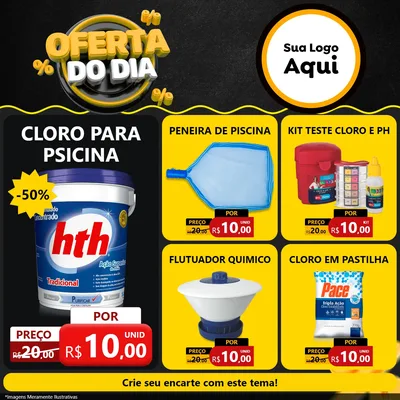 Modelo de Rede Social para Feed Facebook com o tema Oferta Do Dia para Produtos para Piscina