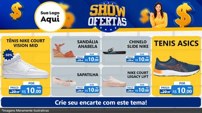 Modelo de TV para TV Horizontal com o tema Show de Ofertas para Calçados