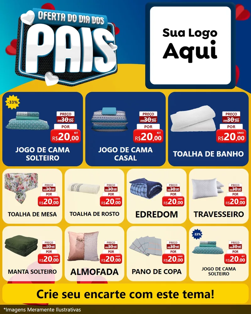 Modelo de Rede Social para Feed Instagram com o tema Oferta Do Dia Dos Pais para Cama, Mesa e Banho