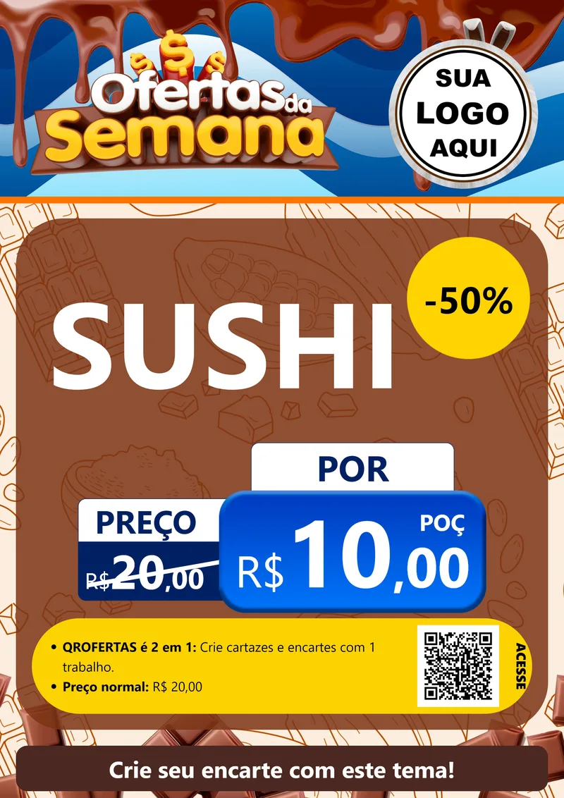 Modelo de Cartaz para Cartaz A4 Vertical com o tema Ofertas da Semana - Páscoa para Comida japonesa