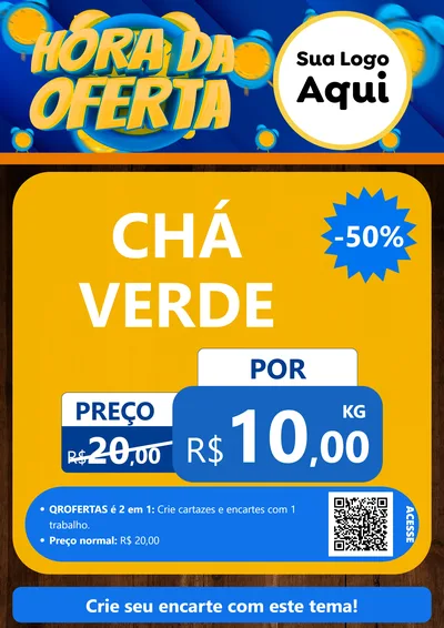 Modelo de Cartaz para Cartaz A4 Vertical com o tema Hora da Oferta para Produtos Naturais
