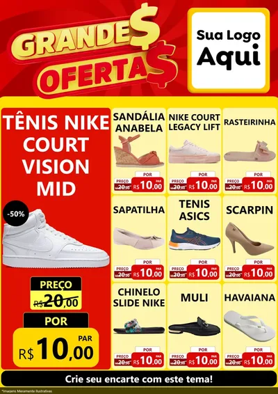 Modelo de Encarte para Encarte A4 Vertical com o tema Grandes Ofertas para Calçados