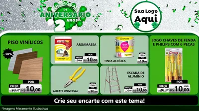 Modelo de TV para TV Horizontal com o tema Promoção de Aniversário - 2 Anos para Material para Construção