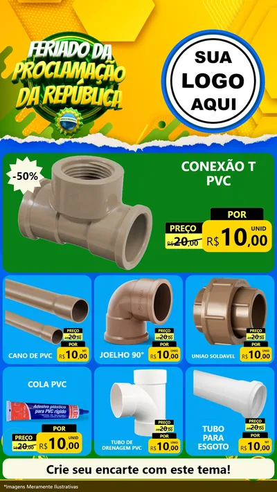 Modelo de Rede Social para Stories com o tema Feriado da Proclamação da República para Tubos e conexões