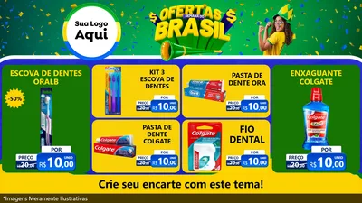 Modelo de TV para TV Horizontal com o tema Ofertas Semana do Brasil para Higiene Pessoal