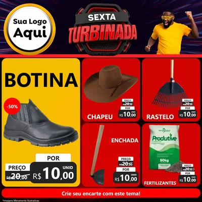 Modelo de Rede Social para Feed Facebook com o tema Sexta Turbinada para Agropecuária