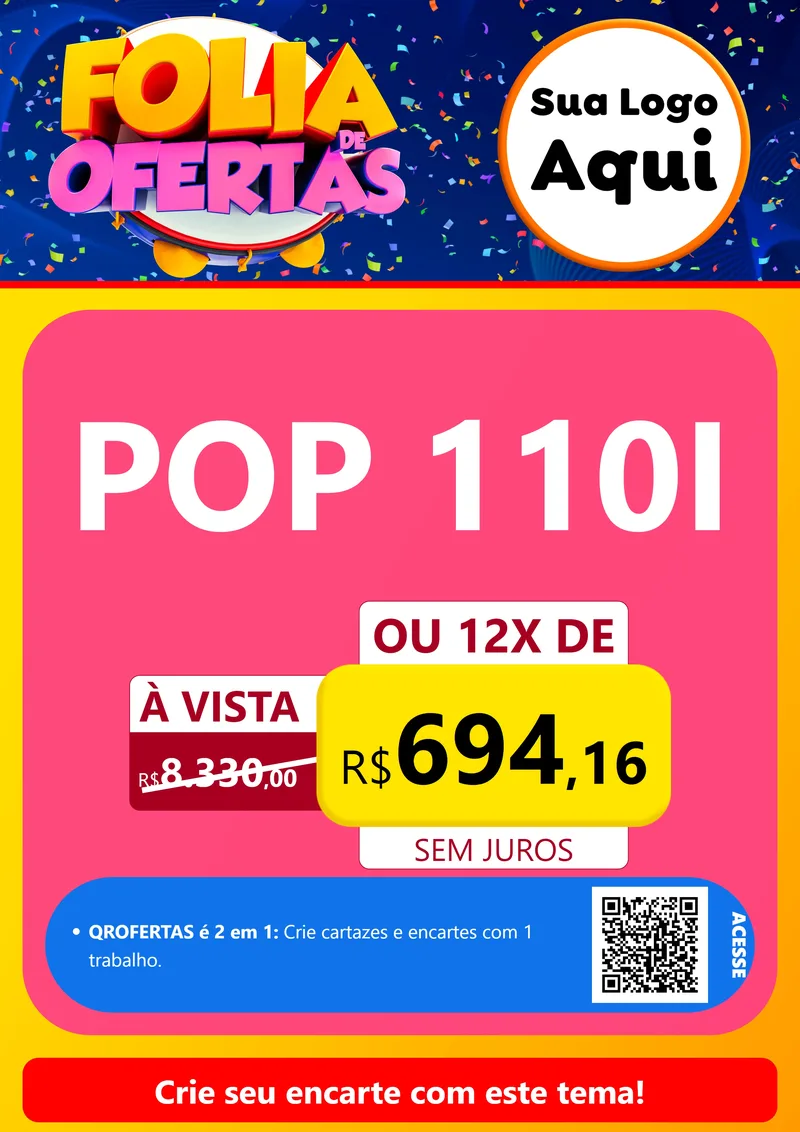 Modelo de Cartaz para Cartaz A4 Vertical com o tema Folia de Ofertas para Concessionaria de Motos