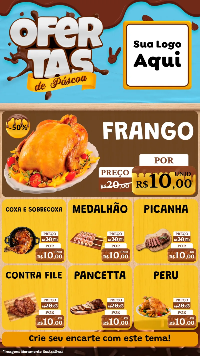 Modelo de Rede Social para Stories com o tema Ofertas de Páscoa para Assados