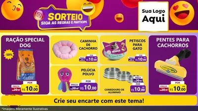Modelo de TV para TV Horizontal com o tema Sorteio para Pet Shop