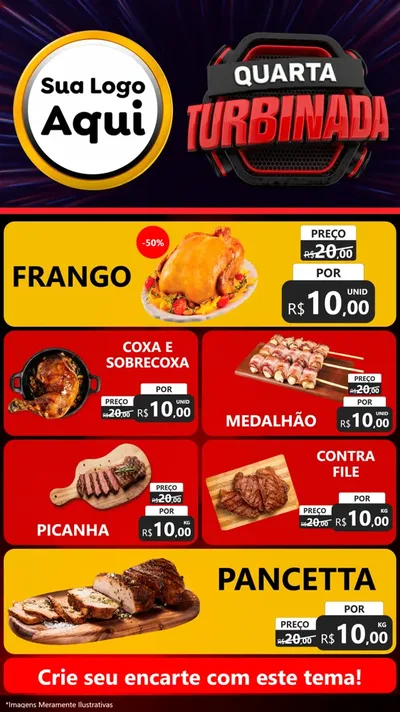 Modelo de TV para TV Vertical com o tema Quarta Turbinada para Assados