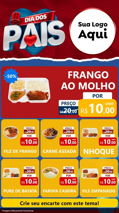 Modelo de Rede Social para Stories com o tema Dia dos Pais para Restaurante