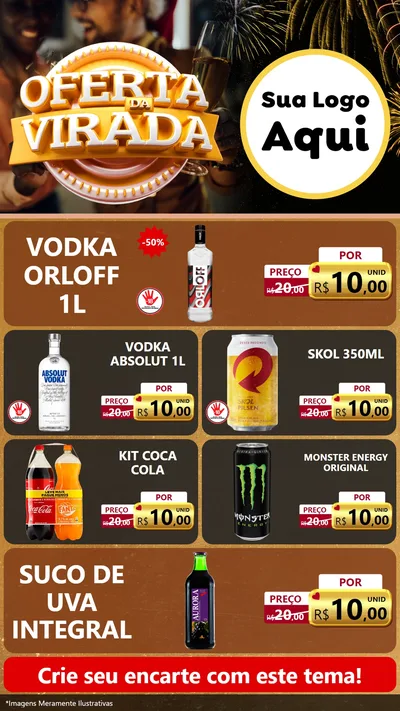 Modelo de TV para TV Vertical com o tema Oferta da Virada para Distribuidora de bebidas