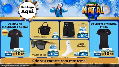 Modelo de TV para TV Horizontal com o tema Ofertas de Natal para Roupas e acessórios