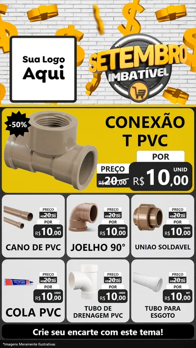 Modelo de Rede Social para Stories com o tema Setembro Imbatível para Tubos e conexões