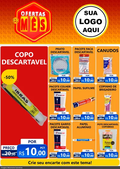 Modelo de Encarte para Encarte A4 Vertical com o tema Ofertas do Mês para Embalagens