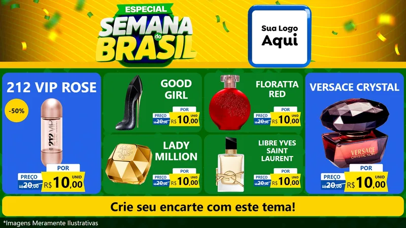 Modelo de TV para TV Horizontal com o tema Especial Semana do Brasil para Perfumes