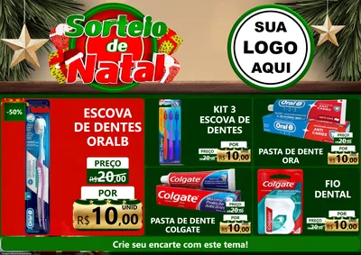 Modelo de Encarte para Encarte A4 Horizontal com o tema Sorteio de Natal para Higiene Pessoal