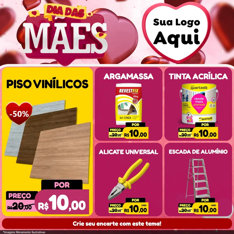 Modelo de Rede Social para Feed Facebook com o tema Dia Das Mães para Material para Construção