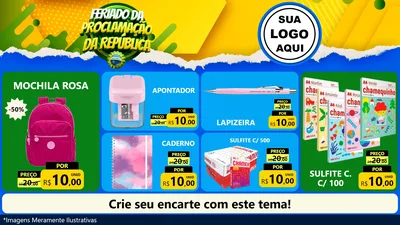 Modelo de TV para TV Horizontal com o tema Feriado da Proclamação da República para Papelaria