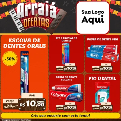 Modelo de Rede Social para Feed Facebook com o tema Arraiá de Ofertas - Junina para Higiene Pessoal