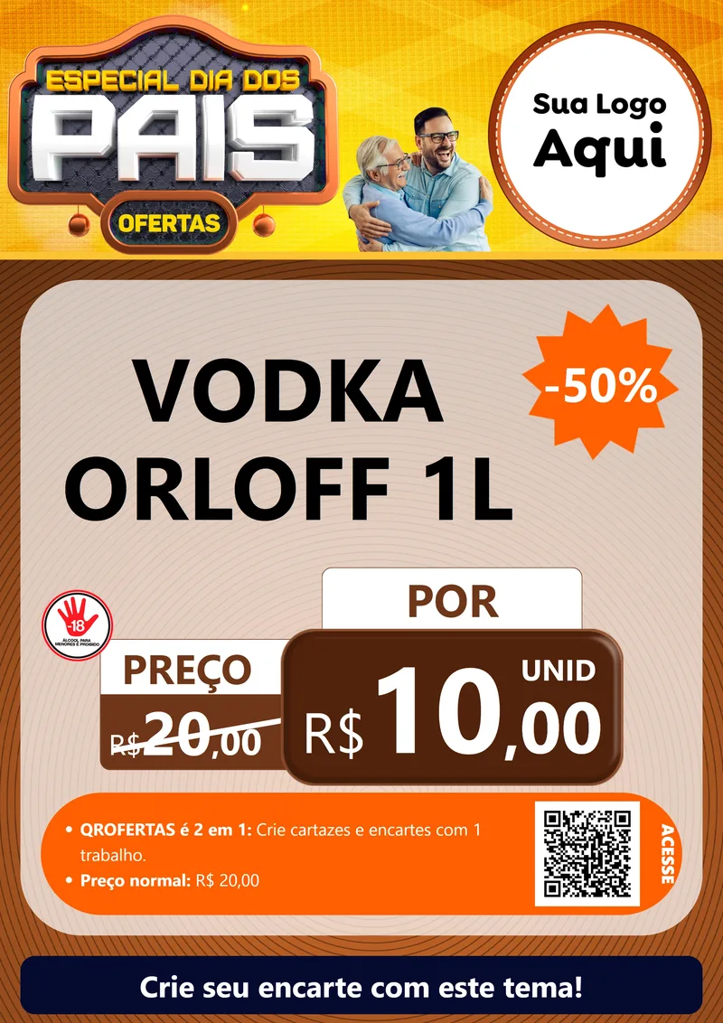 Modelo de Cartaz para Cartaz A4 Vertical com o tema Especial Dia dos Pais para Distribuidora de bebidas